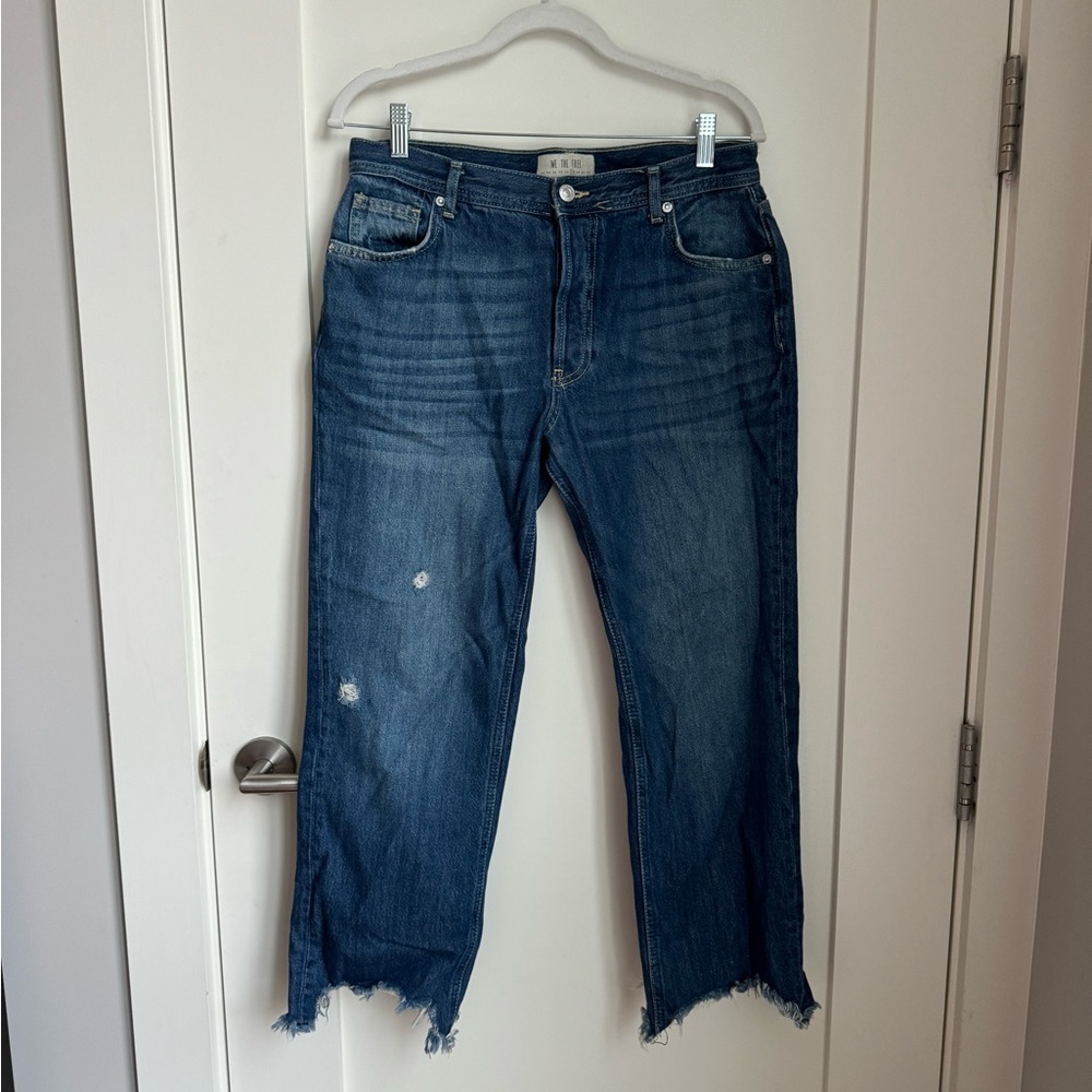 We the Free Maggie Ripped Crop Straight Leg Jeans mid-rise